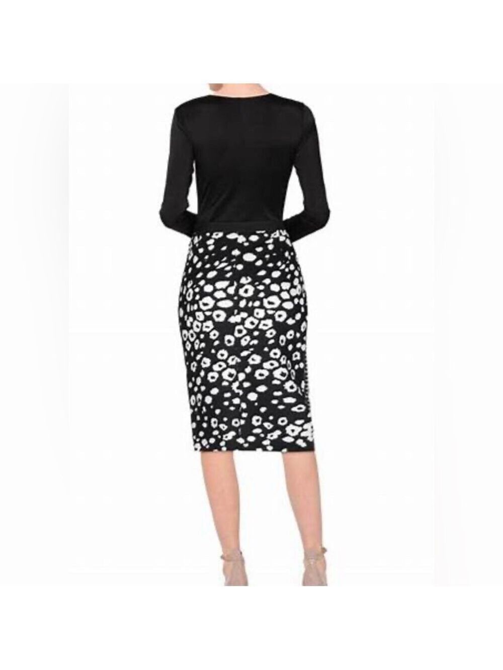 Marc Cain Black and White Printed Pencil Skirt